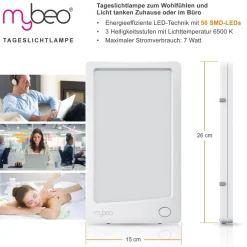 MyBeo Tageslichtlampe, Flackerfrei, Dimmbar, mit Timer, Ständer Discount