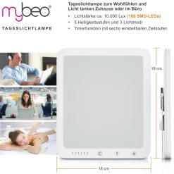 Tageslichtlampe, LED, dimmbar, mit Timer & Lichtmodi ^ MyBeo Discount