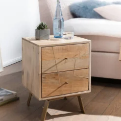 Finebuy Nachtkonsole Massivholz 2 Schubladen Nachttisch Boxspringbetten Nachtkästchen Hot