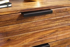 Finebuy Nachtkonsole Sheesham Massivholz 2 Schublade Nachttisch Industrial Nachtkästchen Clearance