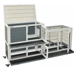 nanook Indoor Kleintierstall Leo 146 x 89 cm grau Hot