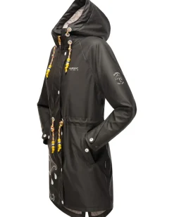 Damen Funktions Jacke Regen Mantel Outdoor Parka Wasserdicht mit Kapuze Dancing Umbrella ^ NAVAHOO Best