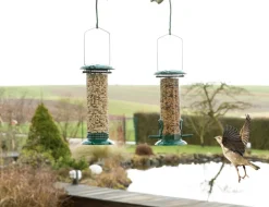 ® 2er Set: Vogelfutterspender zum Aufhängen Metall Edelstahl Kunststoff, Vogelfutterstation klein Futterstation Vögel Wildvögel ^ needs&wants Sale
