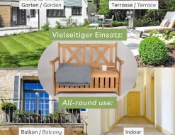 ® Gartenbank Holz wetterfest mit Stauraum und Abdeckung, 2-Sitzer Truhenbank Holzbank klassisch, Parkbank Sitzbank massiv Garten Outdoor mit Truhe, Naturholz Massivholz, dunkel-braun ^ needs&wants Sale