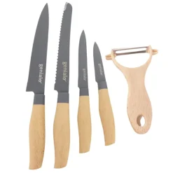 neuetischkultur Küchenmesser 5-teiliges Set Griff in Holz Optik Online