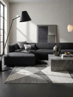 KADIMA DESIGN Niederflor-Läufer Pflegeleicht Grau - THUR | Beige Discount