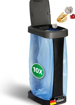 Sparset 10x Müllsackständer mit Deckel für 70L-120L Müllsäcke, extra Robust & Fester Stand Outdoor geeignet, gelber Sack Müllständer Gelbersack-Halter Müll Abfall Ständer Mülltonne ^ Novaliv Online