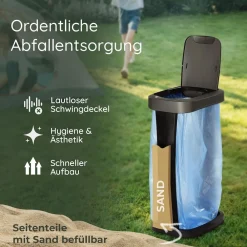 Sparset 10x Müllsackständer mit Deckel für 70L-120L Müllsäcke, extra Robust & Fester Stand Outdoor geeignet, gelber Sack Müllständer Gelbersack-Halter Müll Abfall Ständer Mülltonne ^ Novaliv Online