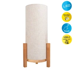 Akkutischleuchte "MADITA" H: 48cm leinen/natur ^ Näve Online