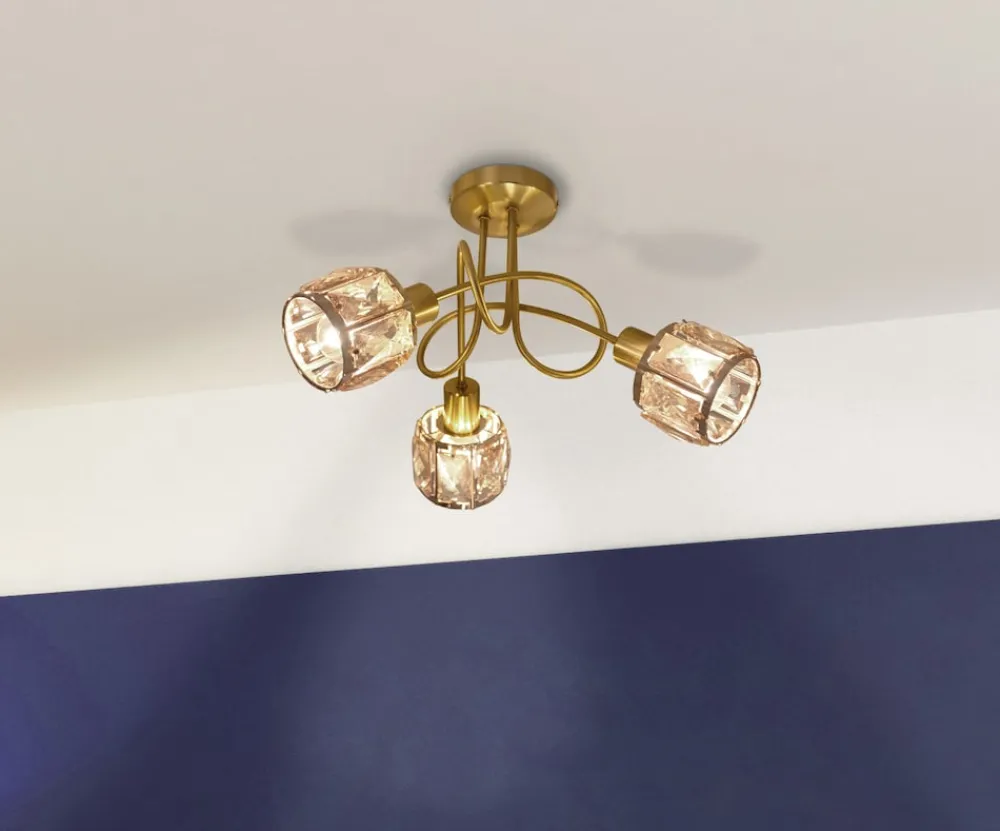 Näve 3er LED Deckenleuchte "JOSEFA" Ø: 38cm gold