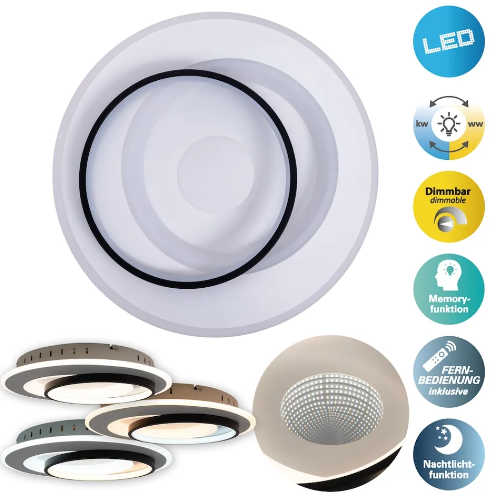 Näve LED / CCT Deckenleuchte "MALEA" 3D-Effekt Ø: 49cm Best