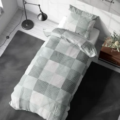 Bettwäsche Set DreamScience Renforcé Design - Atmungsaktiv & Weich - 100% Baumwolle - Mit Reißverschluss Größe:;Farbe:Quadro ^ NYVI Sale