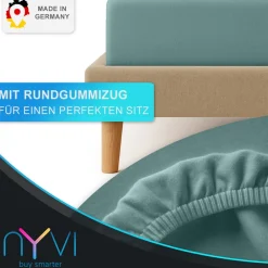 Feinbiber Spannbettlaken Deluxe für Matratzen bis 25 cm Steghöhe - Extra Warm & Weich, 100% Baumwolle, Bügelfrei, Vorgekrumpft Farbe:Silber;Größe: ^ NYVI Online