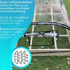 NYVI Foliengewächshaus -Green 02 – Frühbeet Gewächshaus für Gemüse, Pflanzen, Kräuter Braun New