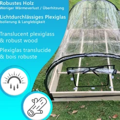 NYVI Foliengewächshaus -Green 02 – Frühbeet Gewächshaus für Gemüse, Pflanzen, Kräuter Braun New
