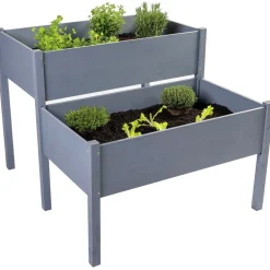 Hochbeet Green mit 2 Abteilungen - Gartenbeet mit Unkrautvlies ^ NYVI
