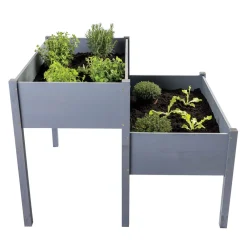Hochbeet Green mit 2 Abteilungen - Gartenbeet mit Unkrautvlies ^ NYVI