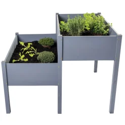 Hochbeet Green mit 2 Abteilungen - Gartenbeet mit Unkrautvlies ^ NYVI
