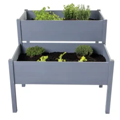 Hochbeet Green mit 2 Abteilungen - Gartenbeet mit Unkrautvlies ^ NYVI