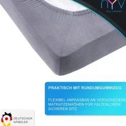 Jersey Spannbettlaken DreamScience für Matratzen bis 22 cm Höhe - Weich & Anschmiegsam, Rundumgummizug, Bügelfrei Farbe:;Größe: ^ NYVI Outlet