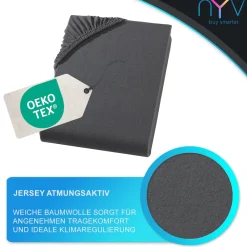 Jersey Spannbettlaken DreamScience für Matratzen bis 22 cm Höhe - Weich & Anschmiegsam, Rundumgummizug, Bügelfrei Farbe:;Größe: ^ NYVI Outlet