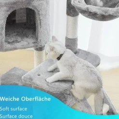 Katzen Kratzbaum Figaro 102 cm - Deluxe Katzenbaum mit Katzenhöhle, Hängematte, Plattform, Katzenspielzeug und Sisal Kratzsäule ^ NYVI New