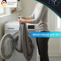 NYVI Linon Deluxe Bettlaken ohne Gummizug aus 100% atmungsaktiver Baumwolle - Betttuch auch als Sommerdecke nutzbar Farbe:;Größe: Anthrazit
