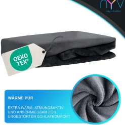 Spannbettlaken DreamScience Cashmere Touch Spannbetttuch - Kuschelweiches & Wärmendes Bettlaken für Matratzenhöhe bis zu 22 cm Farbe:anthrazit;Größe: ^ NYVI Hot