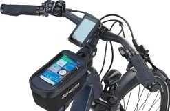 Prophete Oberrohrtasche, wasserabweisend, mit Smartphone-Fach für Smartphones bis 5,5", Volumen: 1 Liter, Farbe: schwarz Discount