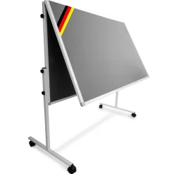 Moderationstafel | Grau | Doppelseitig & klappbar | Mit Rollen ^ Office Marshal New