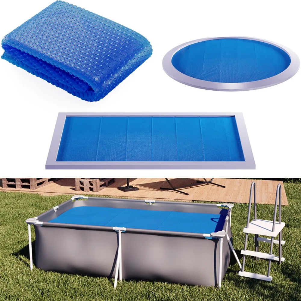 OK-Living Eckige Solarfolie Pool blau, Solarabdeckplane 260x160 cm Hot