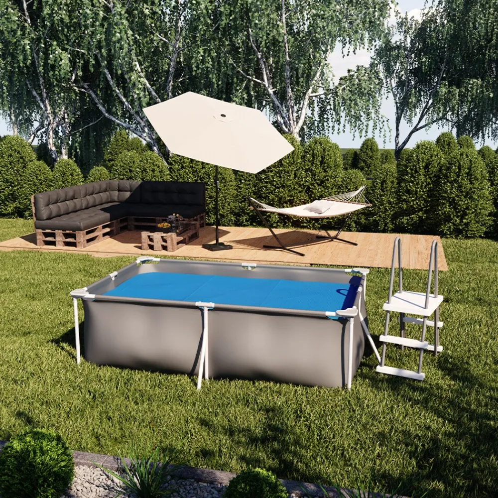 OK-Living Eckige Solarfolie Pool blau, Solarabdeckplane 260x160 cm Hot
