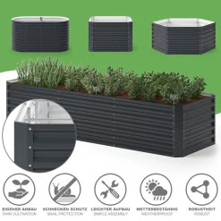 OK-Living Hochbeet Anthrazit 270 x 90 cm Best