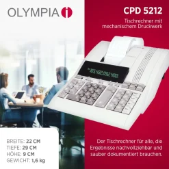 CPD 5212 Tischrechner, 2-farbig druckend ^ Olympia