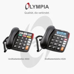 Olympia Senioren Großtastentelefon Extragroße Wahltasten  LCD Wandmontage geeignet Outlet