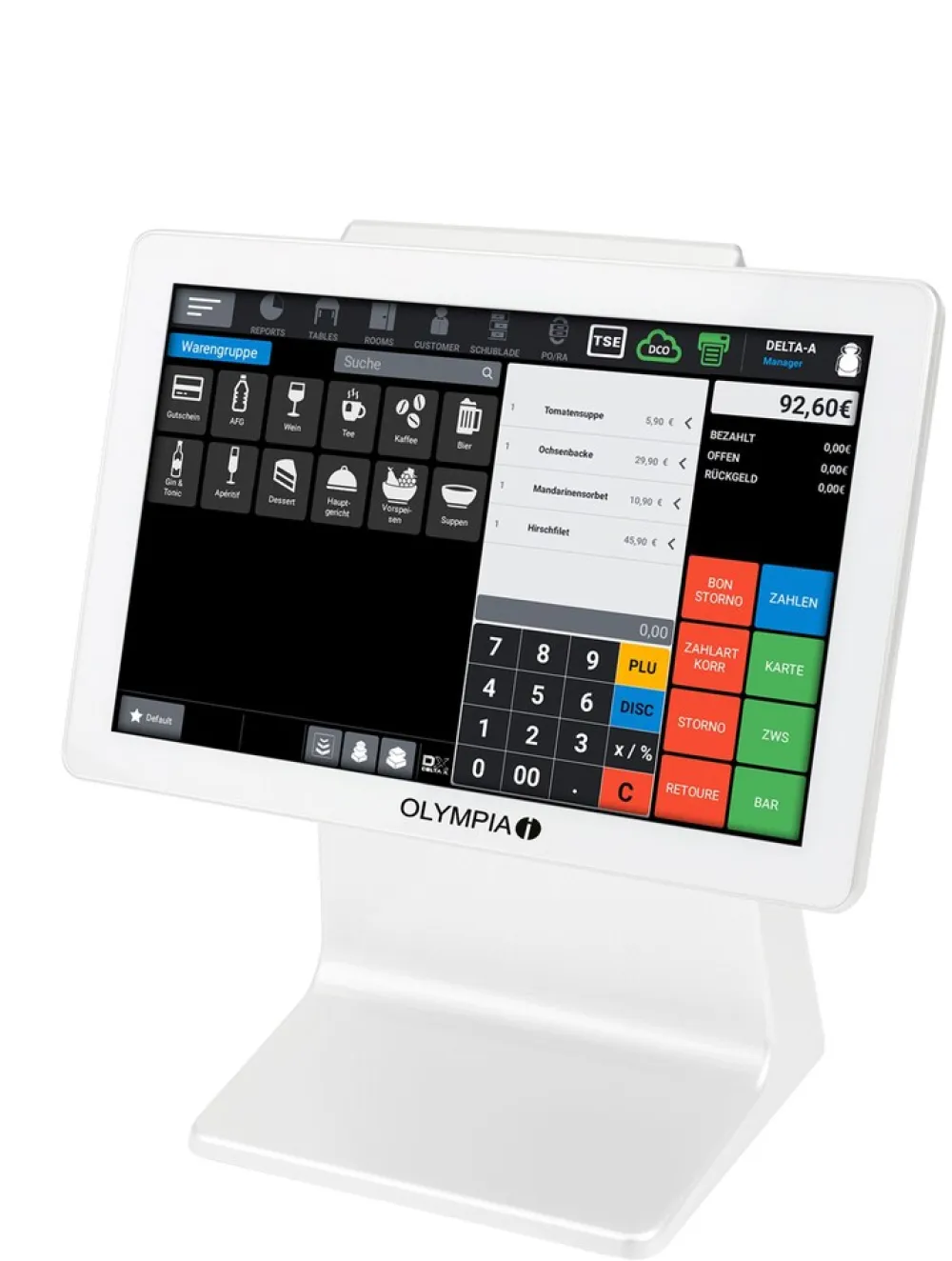 TS10 Allrounder Touch Scan Handel Gastro weiß ^ Olympia Hot