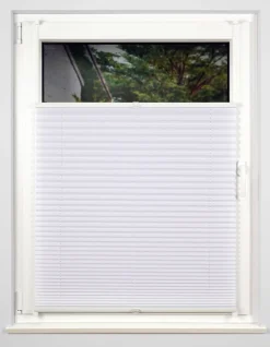ondeco Plissee weiß verdunkelnd weiß mit Klemmträger Sonnenschutz Lichtschutz Klemmfix Farbe: , Größe: weiss Sale