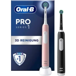 Oral-B Elektrische Zahnbürste Pro 1 Black/Pink mit 2. Handstück Best