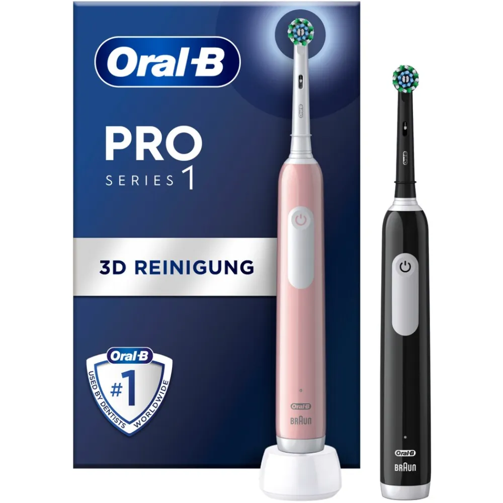 Oral-B Elektrische Zahnbürste Pro 1 Black/Pink mit 2. Handstück Best