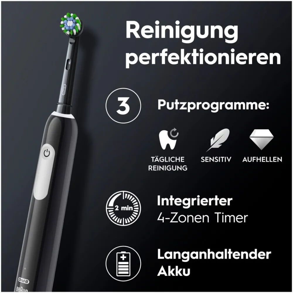 Oral-B Elektrische Zahnbürste Pro 1 Black/Pink mit 2. Handstück Best
