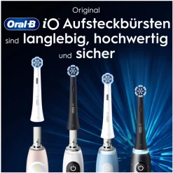 Oral-B iO Sanfte Reinigung, Original Aufsteckbürsten, geeignet für empfindliches Zahnfleisch, Schwarz, 4 Stück Discount