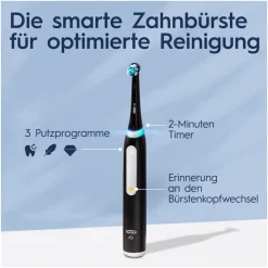 iO Series 3 Elektrische Zahnbürste/Electric Toothbrush, 3 Putzmodi für Zahnpflege, Magnet-Technologie, TESTSIEGER Stiftung Warentest (12/2024), Matt Black ^ Oral-B Clearance