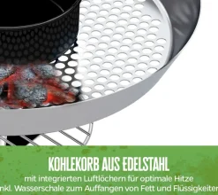 Outdoorchef Holzkohle Kugelgrill Chelsea 480 C schwarz - Holzkohlegrill mit innovativem Trichtersystem Discount
