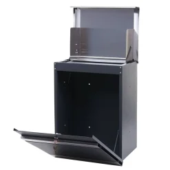 Paketkasten -K41, Paketbox Paketfach Paketstation Briefkasten, Metall ~ Edelstahl verzinkt anthrazit ^ MCW Outlet