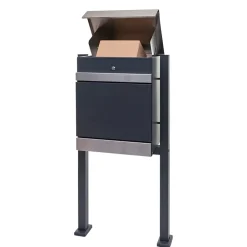 MCW Paketkasten mit Standfuß -K41, Paketbox Paketstation Standbriefkasten, Metall ~ Edelstahl verzinkt anthrazit Outlet