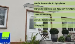 PALRAM Canopia Aquila  Vordach, anthrazit, klar 300x92x17,5 in cm (LxBxH) Clearance
