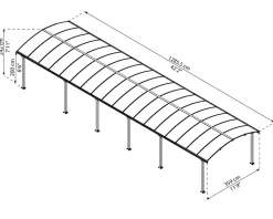 Canopia Arcadia Carport Grau 3.6x13 grau ^ PALRAM Discount