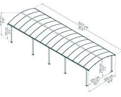 PALRAM Canopia Arcadia Carport in Grau 3.6 X 11 Online