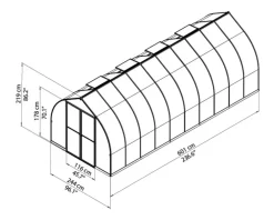 PALRAM - Canopia | Bella 6x2.4 Gewächshaus, silber, Stegplatten Outlet