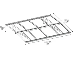 - Canopia | Bordeaux 2.2x1.4 Vordach Haustür Vordach glas klar Pultvordach ^ PALRAM Discount